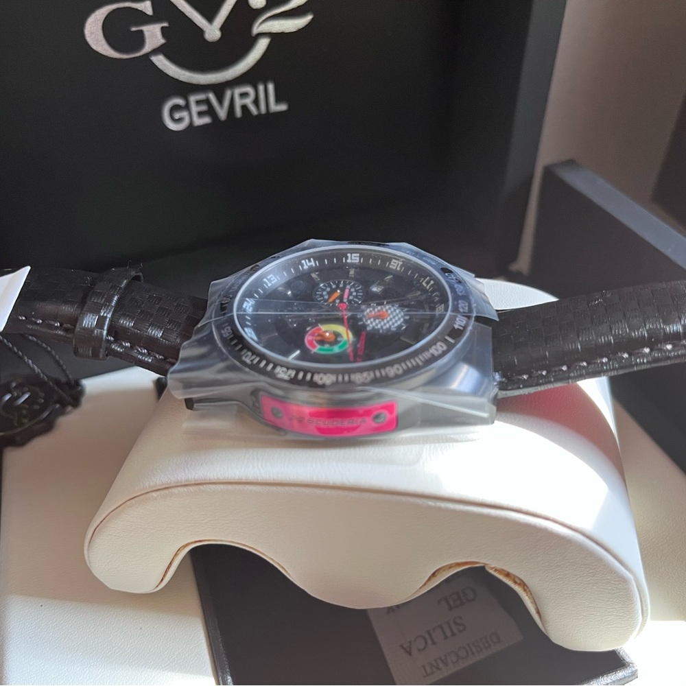 GV2 by Gevril
Men's Scuderia Black Leather Watch 45mm - Picture 7 of 14